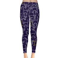 Cat And Moons For Halloween  Leggings  by BubbSnugg