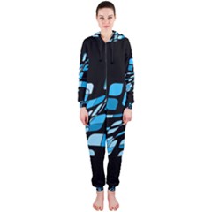 Blue Abstraction Hooded Jumpsuit (ladies)  by Valentinaart
