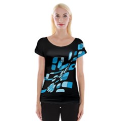 Blue Abstraction Women s Cap Sleeve Top by Valentinaart