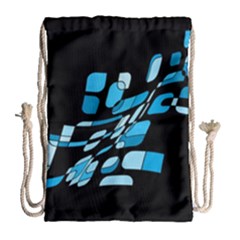 Blue Abstraction Drawstring Bag (large)