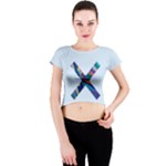 Holo X Contrast Crew Neck Crop Top