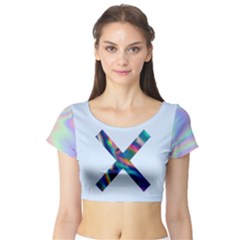 Holo X Contrast Short Sleeve Crop Top (tight Fit)
