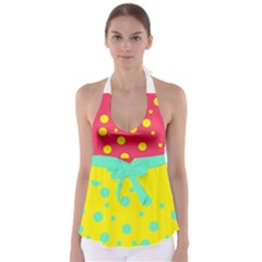 Polka Dot Babydoll Tankini Top by Wanni