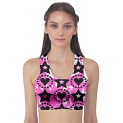 Star And Heart Pattern Sports Bra by ArtistRoseanneJones