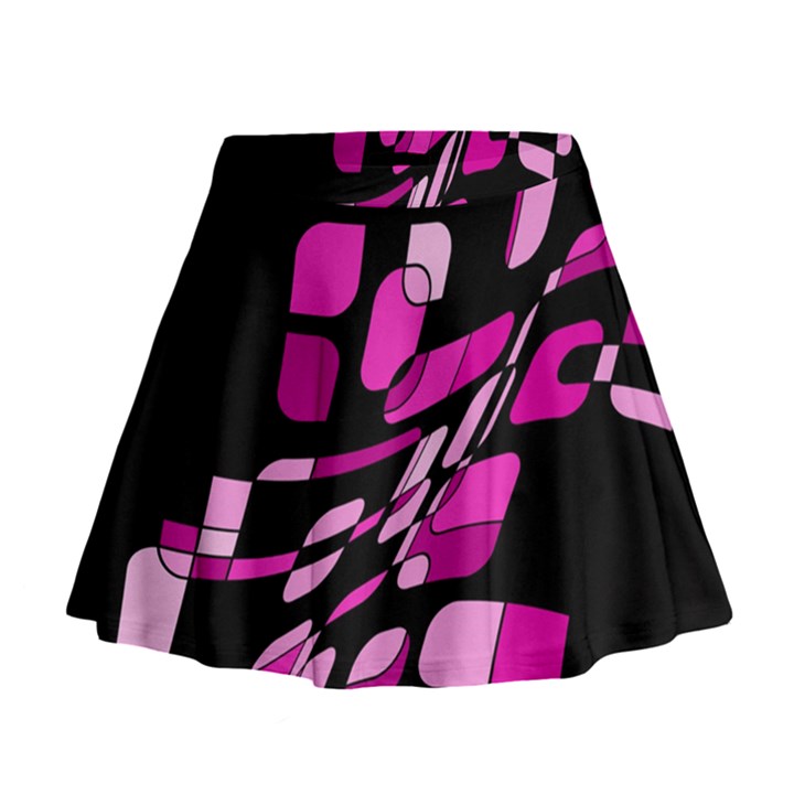 Purple abstraction Mini Flare Skirt