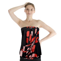 Orange Abstraction Strapless Top by Valentinaart