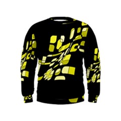 Yellow Abstraction Kids  Sweatshirt by Valentinaart