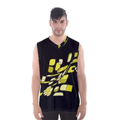 Yellow Abstraction Men s Basketball Tank Top by Valentinaart