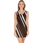 Black Brown And White Camo Streaks Sleeveless Bodycon Dress