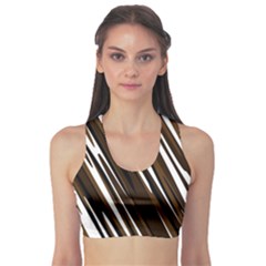 Black Brown And White Camo Streaks Sports Bra by TRENDYcouture