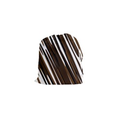 Black Brown And White Camo Streaks Drawstring Pouches (xs)  by TRENDYcouture