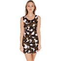 Black Brown And White camo streaks Sleeveless Bodycon Dress View1