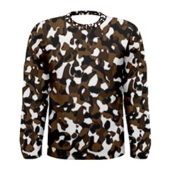 Black Brown And White Camo Streaks Men s Long Sleeve Tee by TRENDYcouture