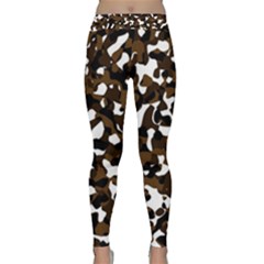 Black Brown And White Camo Streaks Yoga Leggings by TRENDYcouture