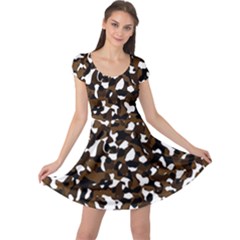 Black Brown And White Camo Streaks Cap Sleeve Dresses by TRENDYcouture
