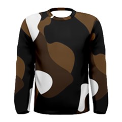 Black Brown And White Abstract 3 Men s Long Sleeve Tee by TRENDYcouture
