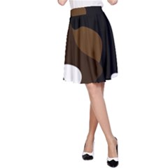 Black Brown And White Abstract 3 A-line Skirt