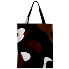 Black Brown And White Abstract 3 Zipper Classic Tote Bag by TRENDYcouture