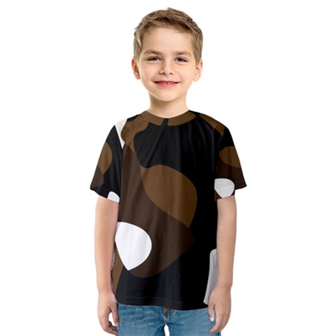 Black Brown And White Abstract 3 Kid s Sport Mesh Tee by TRENDYcouture