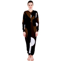 Black Brown And White Abstract 3 Onepiece Jumpsuit (ladies)  by TRENDYcouture