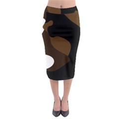 Black Brown And White Abstract 3 Midi Pencil Skirt by TRENDYcouture