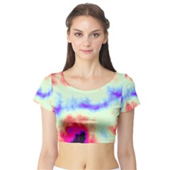 Calm Of The Storm Short Sleeve Crop Top (tight Fit) by TRENDYcouture