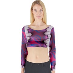 Liquid Roses Long Sleeve Crop Top by TRENDYcouture