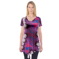 Liquid Roses Short Sleeve Tunic  by TRENDYcouture