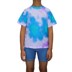 Blue And Purple Clouds Kid s Short Sleeve Swimwear by TRENDYcouture