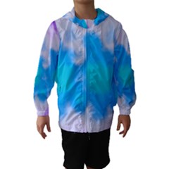 Blue And Purple Clouds Hooded Wind Breaker (kids) by TRENDYcouture