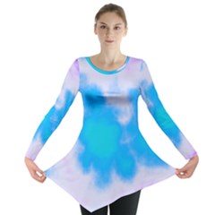 Blue And Purple Clouds Long Sleeve Tunic  by TRENDYcouture