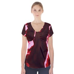 Crimson Sky Short Sleeve Front Detail Top by TRENDYcouture