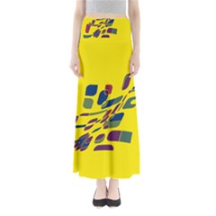 Yellow Abstraction Maxi Skirts by Valentinaart