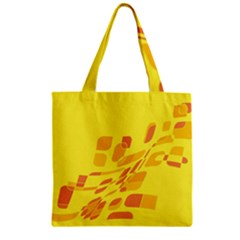 Yellow Abstraction Zipper Grocery Tote Bag by Valentinaart