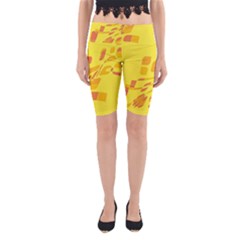 Yellow Abstraction Yoga Cropped Leggings by Valentinaart