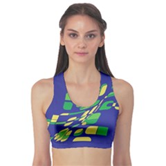 Blue Abstraction Sports Bra by Valentinaart