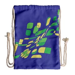 Blue Abstraction Drawstring Bag (large) by Valentinaart