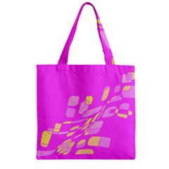 Pink Abstraction Zipper Grocery Tote Bag by Valentinaart