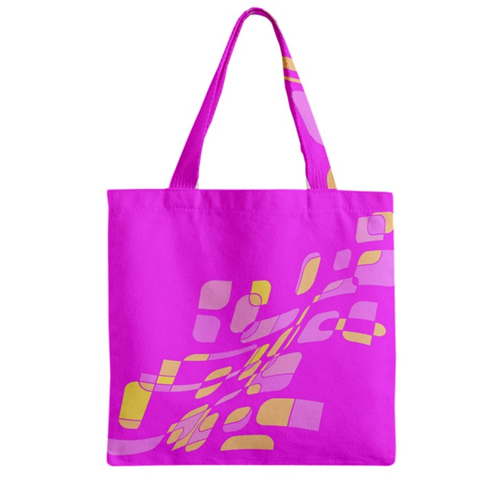 Pink abstraction Zipper Grocery Tote Bag