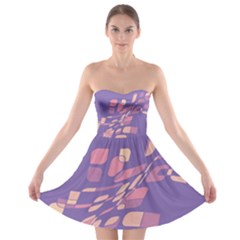 Purple Abstraction Strapless Dresses by Valentinaart