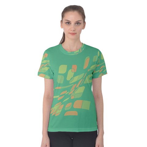 Green Abastraction Women s Cotton Tee by Valentinaart