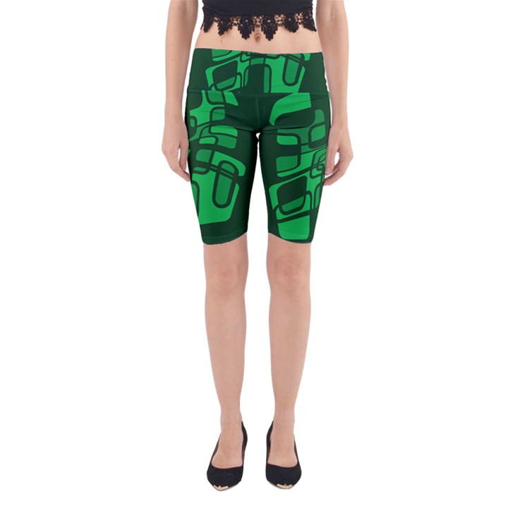 Green abstraction Yoga Cropped Leggings