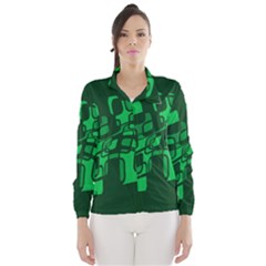 Green Abstraction Wind Breaker (women) by Valentinaart