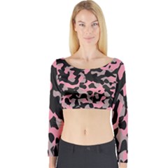 Kitty Camo Long Sleeve Crop Top by TRENDYcouture