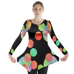 Colorful Circles Long Sleeve Tunic  by Valentinaart