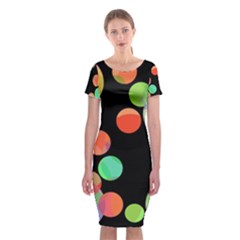 Colorful Circles Classic Short Sleeve Midi Dress by Valentinaart