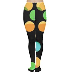 Orange Circles Women s Tights