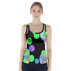Green Decorative Circles Racer Back Sports Top by Valentinaart