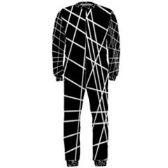 Black And White Simple Design Onepiece Jumpsuit (men)  by Valentinaart