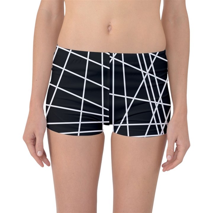 Black and white simple design Reversible Boyleg Bikini Bottoms
